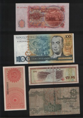 Set 5 bancnote de prin lume adunate (cele din imagini) #167 foto