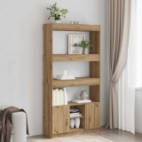 vidaXL Dulap &icirc;nalt, stejar artizanal, 92x33x180 cm, lemn prelucrat