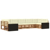 vidaXL Set de canapele de exterior cu pernă 7 pcs Natural și Crem 3383813