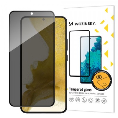 Folie de protectie Ecran Privacy WZK AntiSpy pentru Samsung Galaxy S23+ S916, Sticla Securizata, Full Glue foto