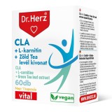 Capsule cu CLA, L-carnitina si extract de frunze de ceai verde Dr Herz 60 buc