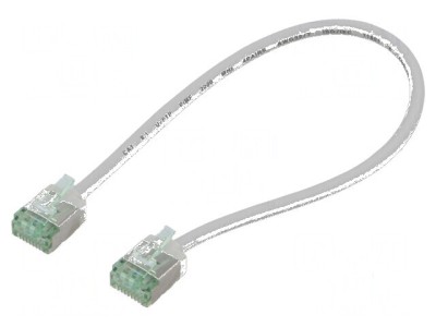 Patch cord U/FTP Cat 8.1 0,25m LSZH gri 32AWG foto
