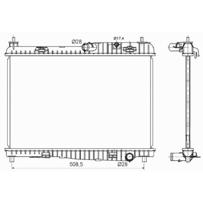 Radiator racire Ford Fiesta(Ja8), 08.2008-, B-Max 2012-;, Motorizare 1, 25 44/60kw; 1, 4 66/71kw; 1, 6 88kw Benzina, tip climatizare Cu/fara AC, cuti foto