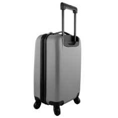Troler cabina Leonardo, 32.5x21.5x46 cm, ABS, cu 4 roti, 31L, Argintiu/Negru foto