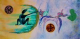&bdquo;Plutesc &icirc;n libertate&rdquo;, 50 cm / 100 cm, Natura, Acrilic, Suprarealism, General