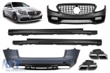 Pachet de tuning design A potrivit pentru Mercedes C-Class S205 break 2013-2018 cu grila GT crom/negru si capete cromate Performance AutoTuning