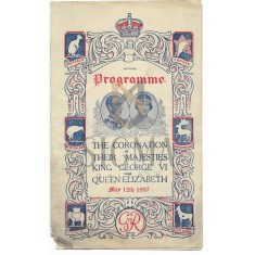 PROGRAM, INCORONAREA MAJESTATII SALE REGELE GEORGE al VI-lea SI REGINA ELISABETA A ANGLIEI, 1937