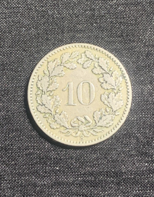 Moneda 10 rappen 1884 Elvetia foto