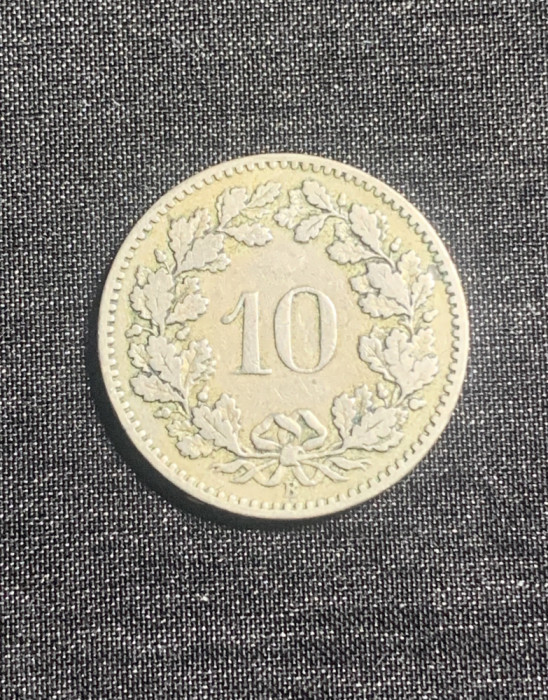 Moneda 10 rappen 1884 Elvetia