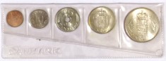 DANEMARCA SET MONEDE 1975 5 10 25 ORE 1 5 COROANE IN BLISTER ORIGINAL AUNC UNC