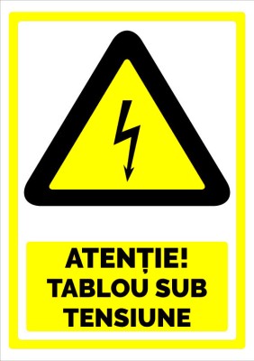 Indicator de securitate atentie tablou sub tensiune foto