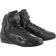 Ghete Moto Dama Alpinestars Women Stella Faster-3 Shoes, Negru/Fucsia, Marime 38.5