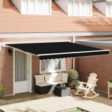 vidaXL Marchiză retractabilă automată neagră 400x300 cm