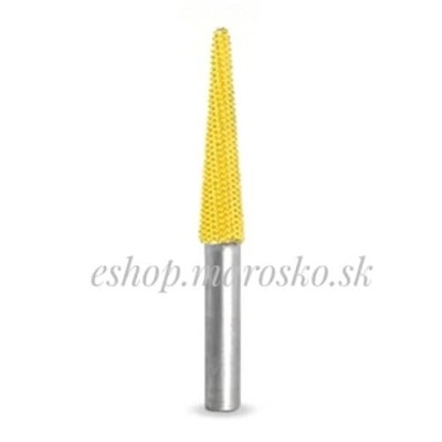 Biax sculptura lemn SABURR - Cap conic 6,4 mm tija 6mm, Granulatie Saburr FINA - GALBENA foto