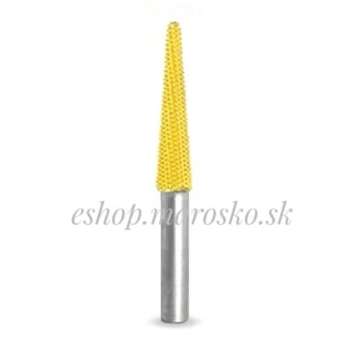 Biax sculptura lemn SABURR - Cap conic 6,4 mm tija 6mm, Granulatie Saburr FINA - GALBENA