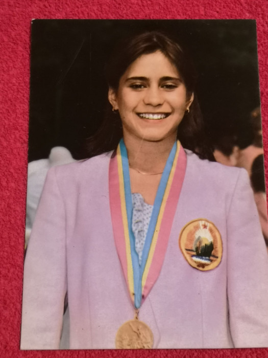 Foto gimnastica-tip carte postala - gimnasta LAVINIA AGACHE (JO 1984)
