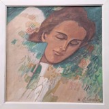Brăduţ COVALIU (1924-1991)-Portretul unei tinere ("Viorica"), pictură pe p&acirc;nză (1978)