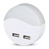 LAMPA VEGHE ROTUNDA CU SENZOR LUMINA 3000K ALB CALD + 2USB, V-TAC
