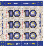 ROMANIA 2009 - 10 ANI DE LA INTRODUCEREA EURO -MINICOALA FOLIO AUR - LP 1825, Istorie, Nestampilat