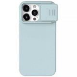 Husa pentru iPhone 15 Pro - Nillkin CamShield Silky MagSafe Silicone - Haze Blue