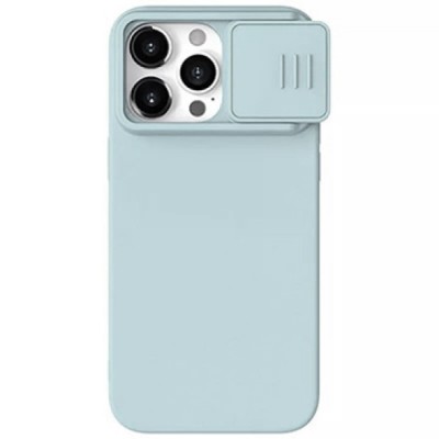 Husa pentru iPhone 15 Pro - Nillkin CamShield Silky MagSafe Silicone - Haze Blue foto