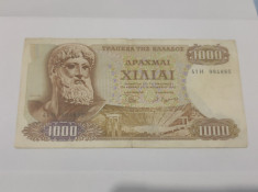 Bancnota 1000 drahme 1970 Grecia foto