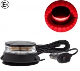 Girofar LED Auto 12-24V Rosu E9 E-Mark MAR389, 17 Moduri Blitz, Montare Bricheta, Rezistent Apa IP66
