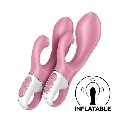 Vibrator Rabbit Gonflabil Air Pump Bunny 2, Roz, 20 cm foto