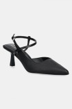 Aldo stilettos de piele AXELLE culoarea negru, cu toc deschis, 13985174