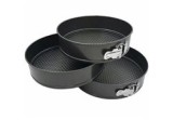 Set 3 forme pentru copt, rotunde, metal, negru, 18/20/22 cm, Oem