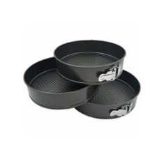 Set 3 forme pentru copt, rotunde, metal, negru, 18/20/22 cm