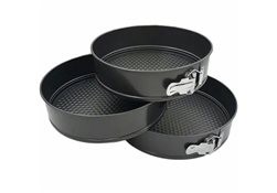Set 3 forme pentru copt, rotunde, metal, negru, 18/20/22 cm