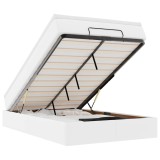 Cumpara ieftin Cadru de pat otoman cu saltea alb 120x190 cm piele artificiala