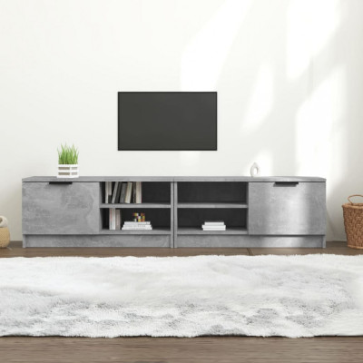 Comoda TV, 2 buc., gri beton, 80x35x36,5 cm, lemn prelucrat GartenMobel Dekor foto