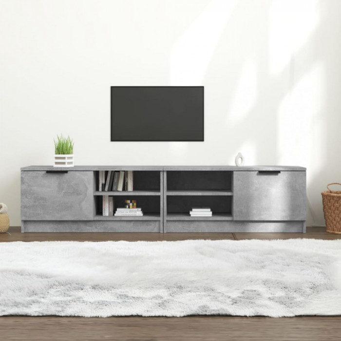 Comoda TV, 2 buc., gri beton, 80x35x36,5 cm, lemn prelucrat GartenMobel Dekor