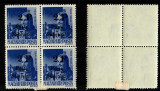 Ardealul de Nord 1945 Posta Salajului reprint 2P / 3f bloc de 4 rarisim MNH