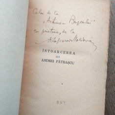 AL. LASCAROV-MOLDOVEANU(dedicatie/semnatura)INTOARCEREA LUI ANDREI PATRASCU,