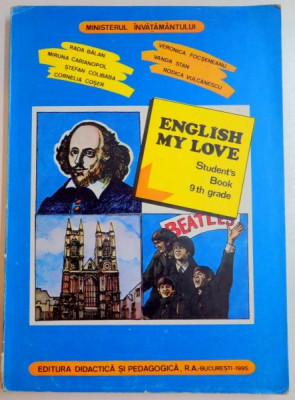 ENGLISH MY LOVE , STUDENT&amp;#039;S BOOK , 9th GRADE , 2000 foto