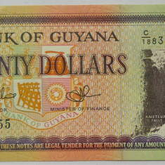 BANCNOTA EXOTICA 20 DOLARI - GUYANA, anul 1997 ? *cod 641 A = UNC