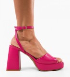 Cumpara ieftin Sandale cu toc Flaviana Fuchsia