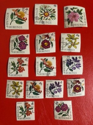 BURUNDI, FLORA - 15 VALORI ȘTAMPILATE foto