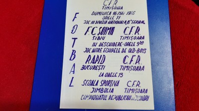 program CFR Timisoara - Soimii Sibiu foto