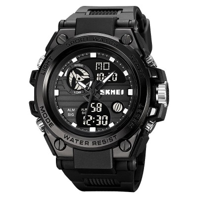 Skmei Ceas barbatesc Casual Cronometru Alarma Digital Analog Negru foto
