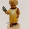 Bibelou copil ingeras cu brad si calut in mana, 9cm, ceramica, manual, semnat
