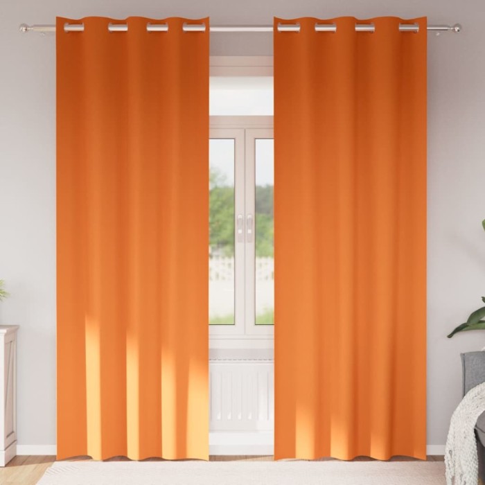 Perdele 2 pcs Portocaliu intens 260 x 140 cm Poliester