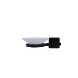 Cumpara ieftin Suport din metal lateral, negru mat, cu sapuniera, alb mat, A13402