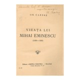 Gh. Cardaș, Vieața lui Mihai Eminescu, cu dedicație