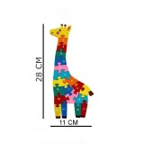 Puzzle 11X28CM Incastru din Lemn cu Cifre Colorate Girafa 20 Piese 3 ani+, Oem