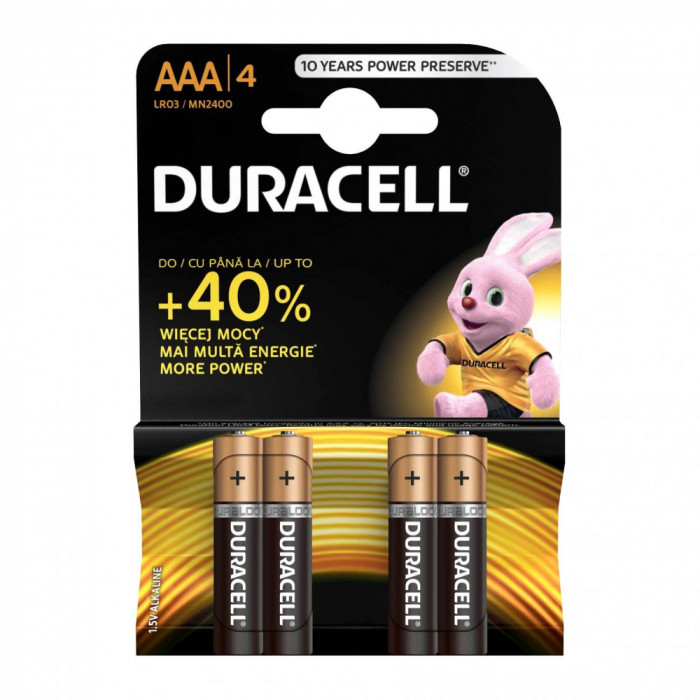 Set X 4 Baterii AAA LR03 Duracell 32002526