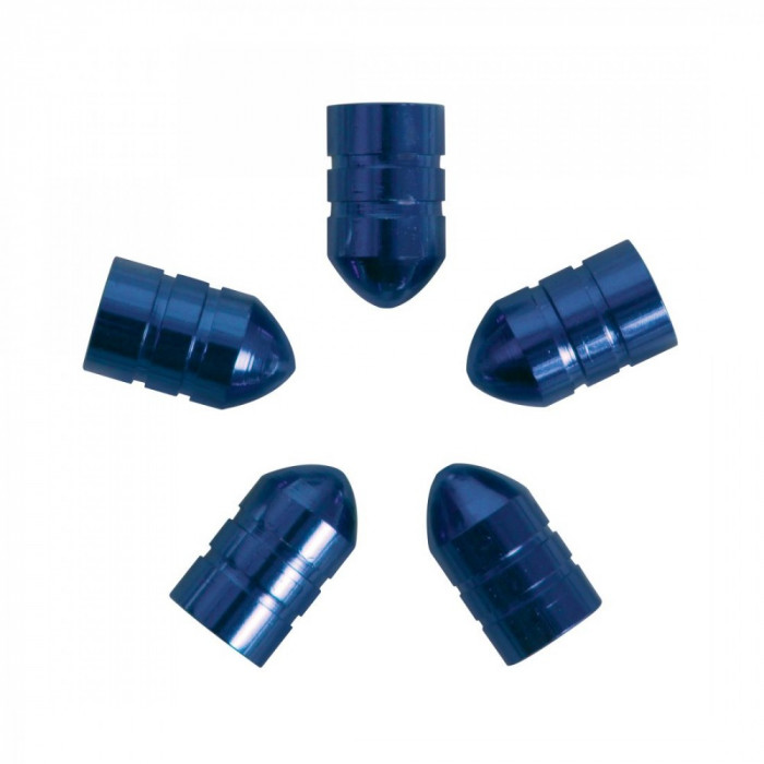 Set capacele auto Carpoint pentru ventil tip glont culoare Albastru , 5 buc. AutoDrive ProParts